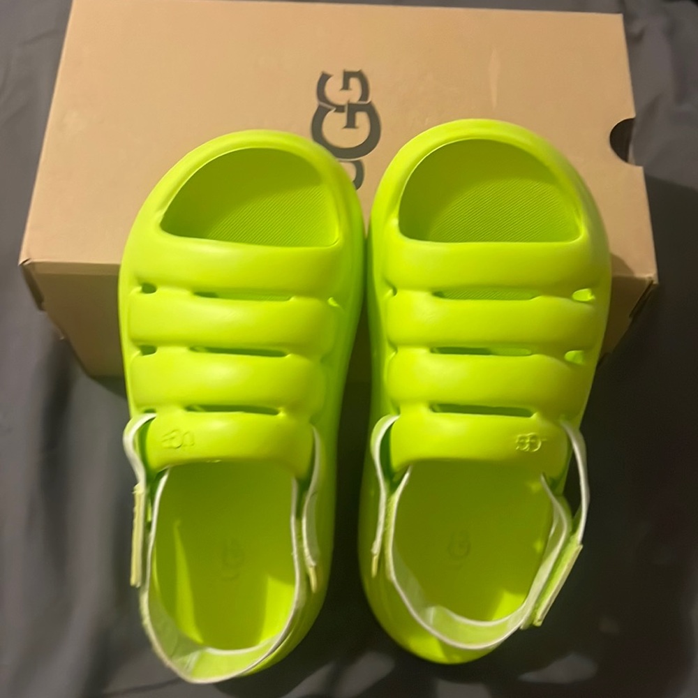 Women Ugg Sport Yeah Slide Sandals Size 7 Key Lime
